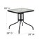 Emma and Oliver 28" Square Tempered Glass Metal Table with Rattan Edging